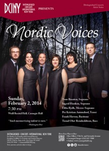 Nordic Voices concert poster Carnegie Hall