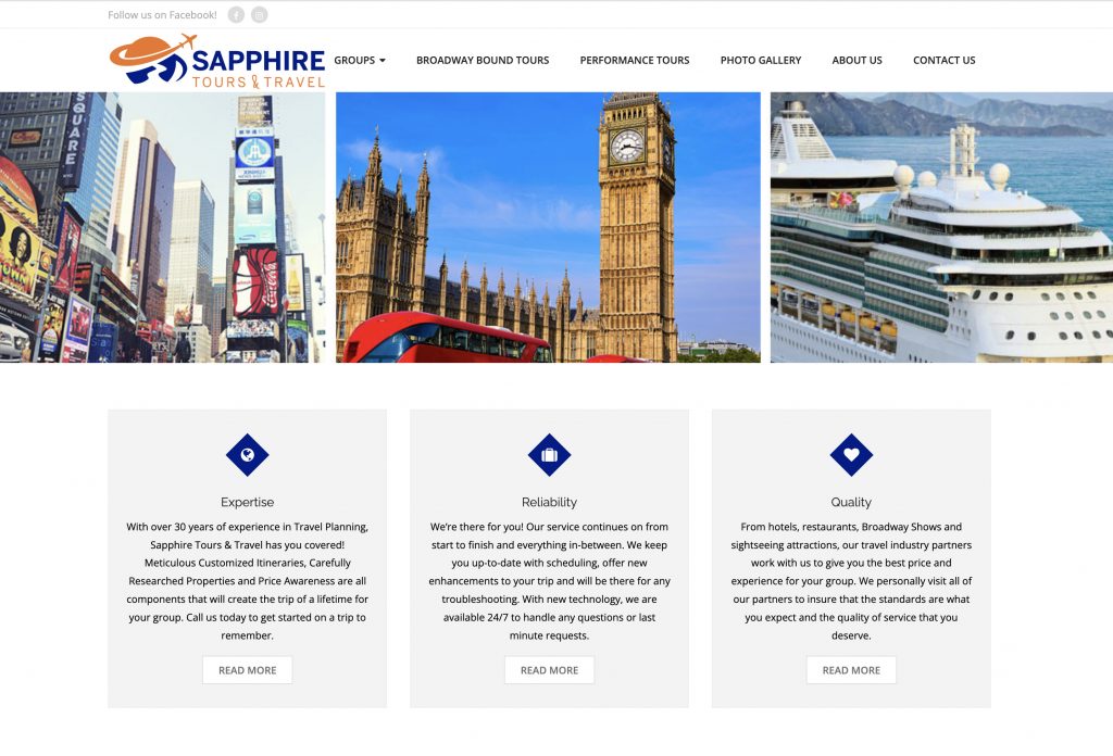 Sapphire Tours Website