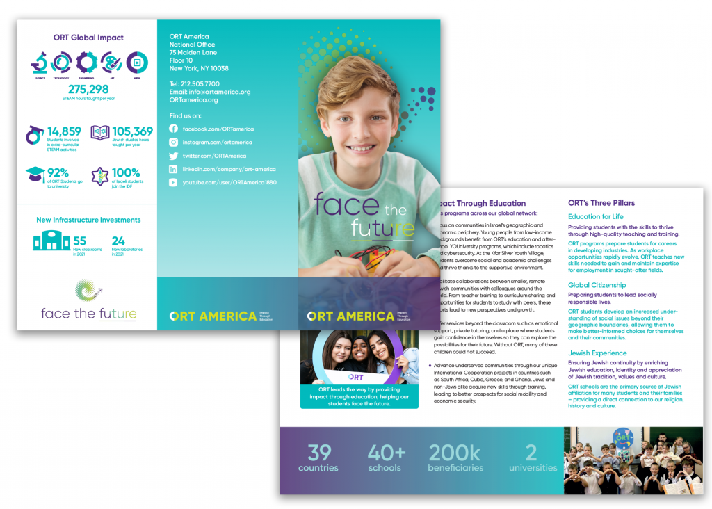 ORT America TriFold Brochure, Face the Future